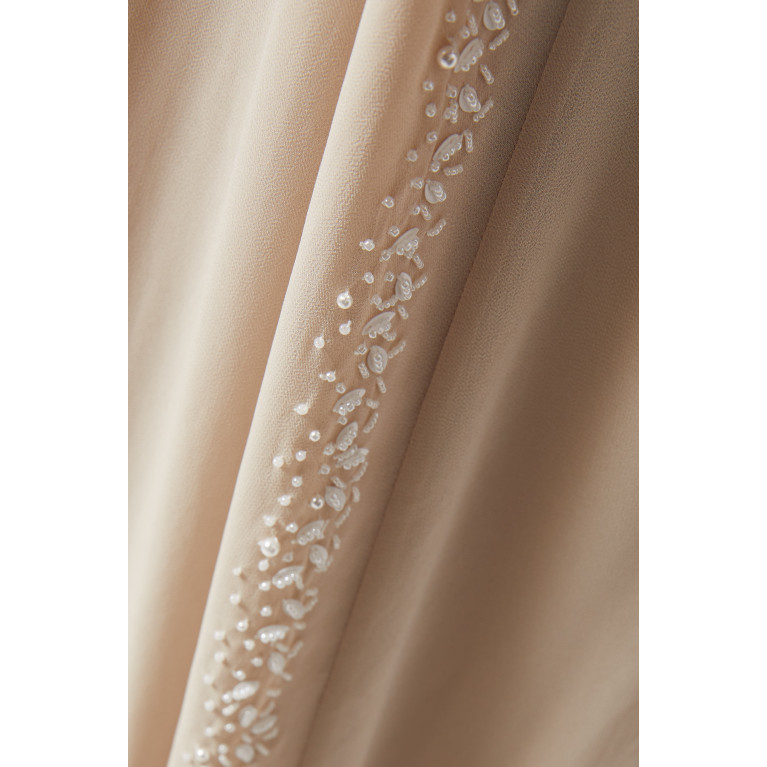 Homa Q - 3-piece Bead-embellished Abaya Set in Chiffon & Satin