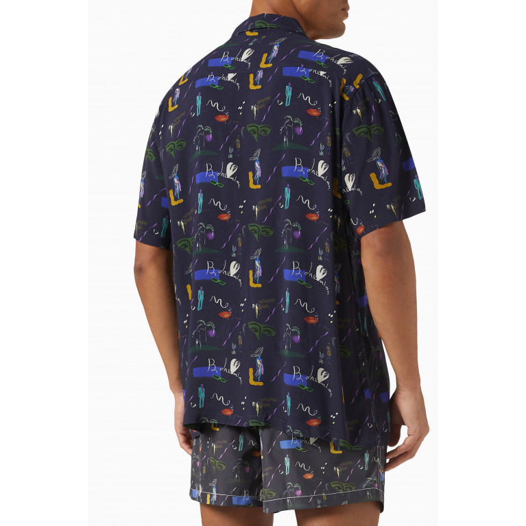 Arrels - Graphic Print Short Sleeved Shirt in Cotton