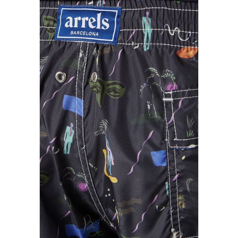 Arrels - Graphic Print Swim Shorts in Nylon