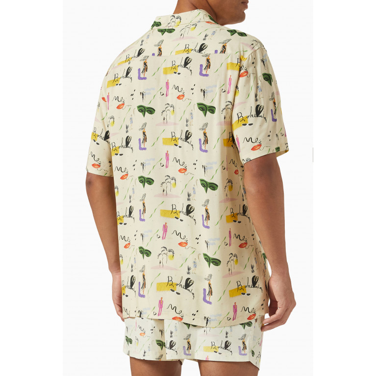 Arrels - Graphic Print Short Sleeved Shirt in Cotton