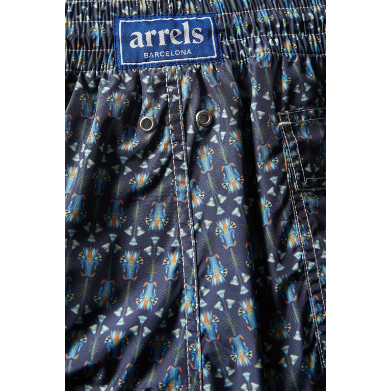 Arrels - All-over Graphic Print Shorts in Nylon