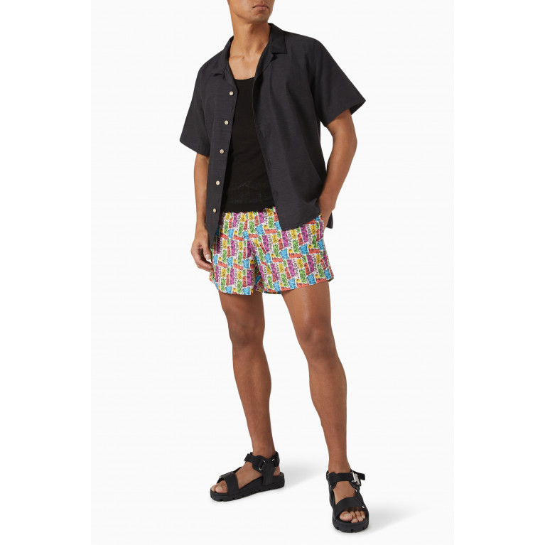 Arrels - All-over Graphic Print Shorts in Nylon
