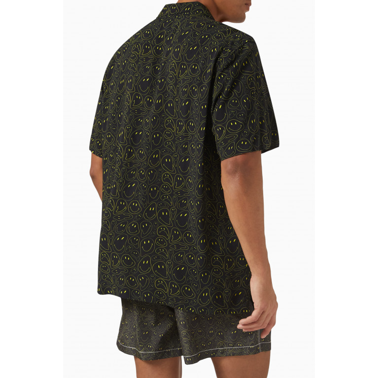 Arrels - Emoji Print Short Sleeved Shirt in Cotton