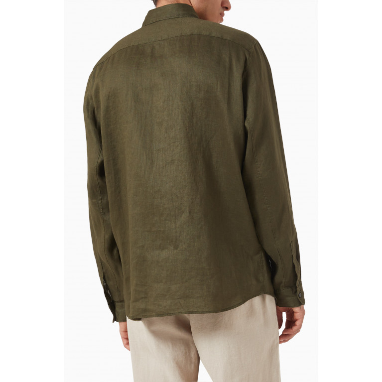 Theory - Irving Shirt in Linen Green