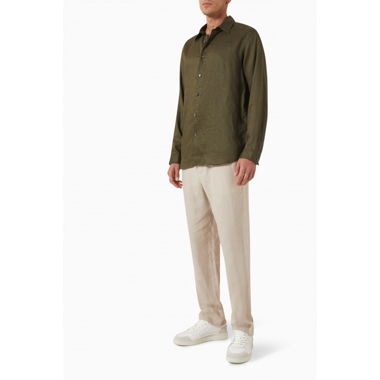 Theory - Irving Shirt in Linen Green