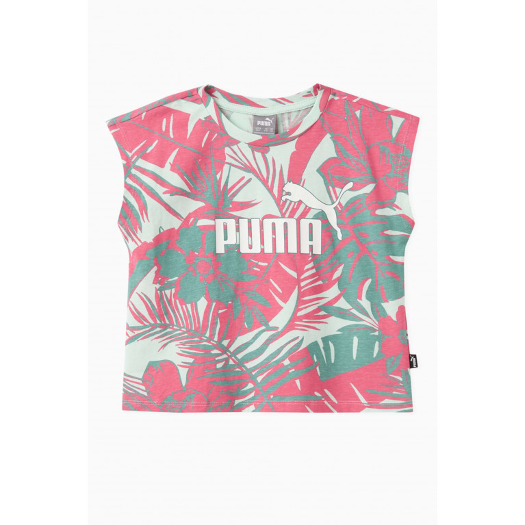 Puma - Floral Logo-print T-shirt in Cotton