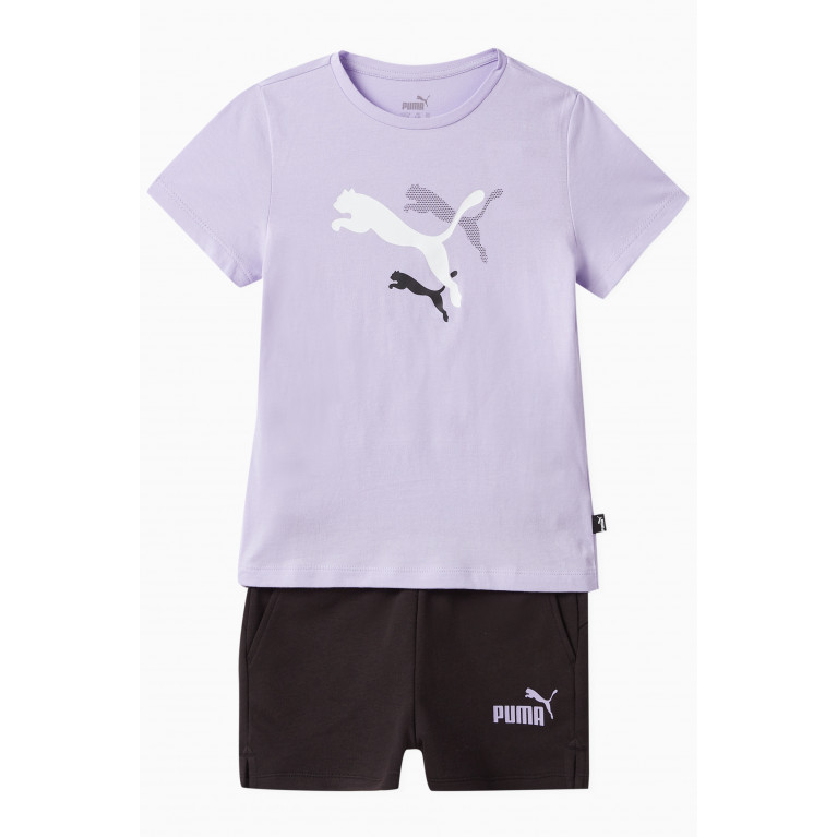 Puma - Logo T-shirt and Shorts Set in Cotton