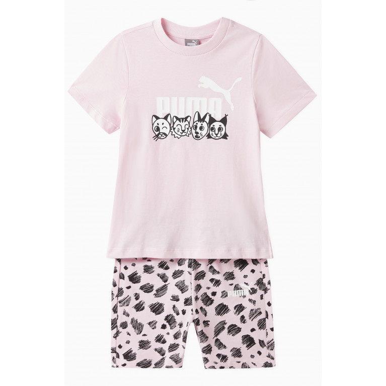 Puma - Animal-print Logo T-shirt Set in Cotton