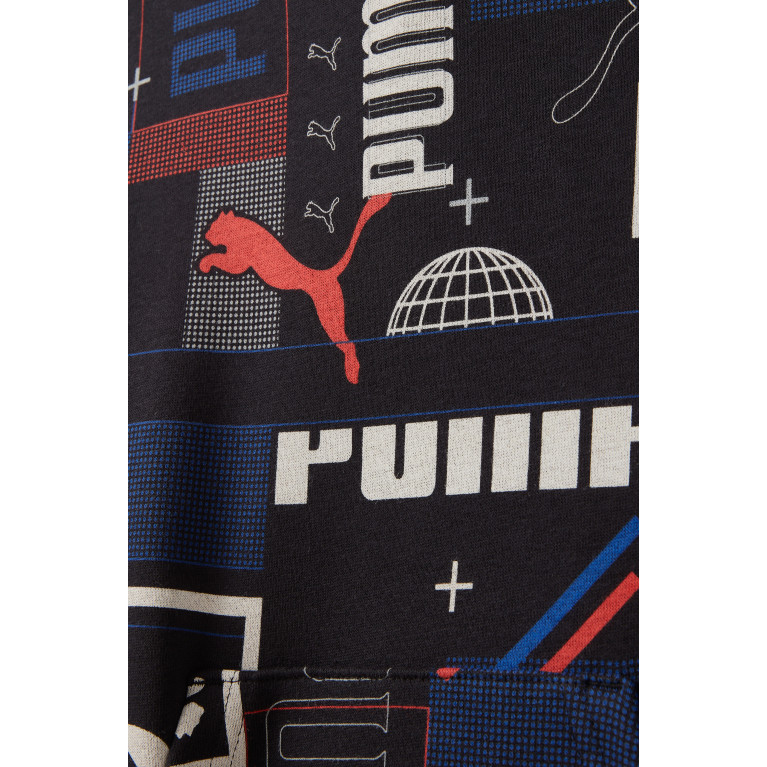 Puma - All-over Print Logo Sweatshirt in Cotton