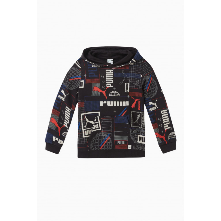 Puma - All-over Print Logo Sweatshirt in Cotton