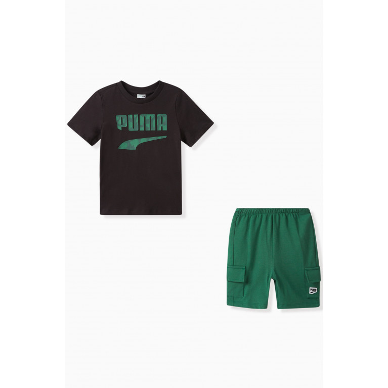 Puma - Logo T-shirt & Shorts Set in Cotton