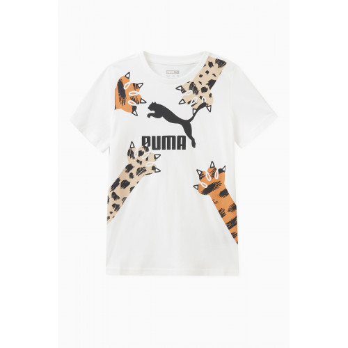 Puma - Logo Animal-print T-shirt in Cotton