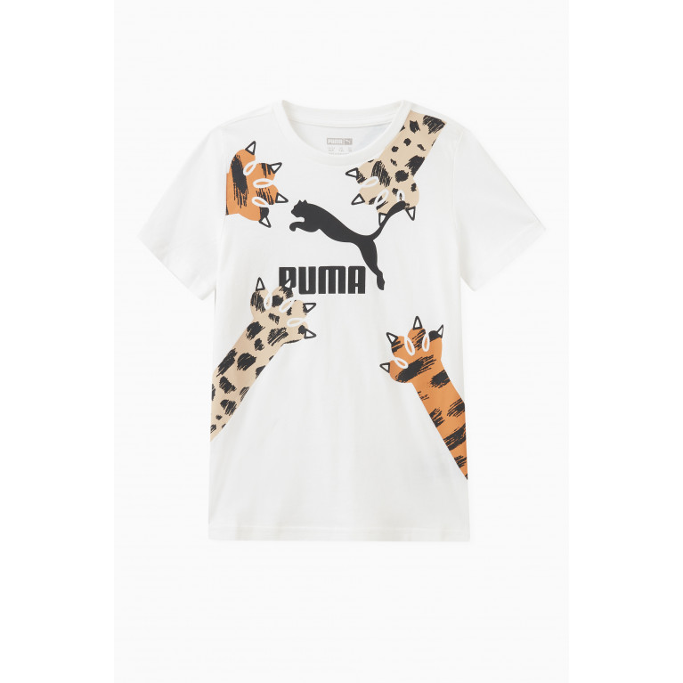 Puma - Logo Animal-print T-shirt in Cotton