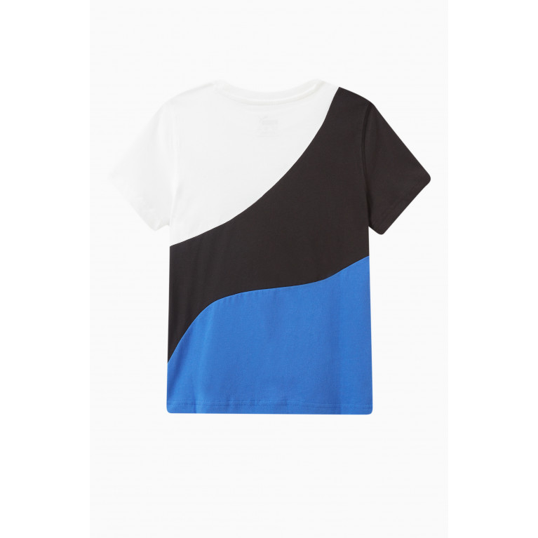 Puma - Colour-block Logo T-shirt in Cotton