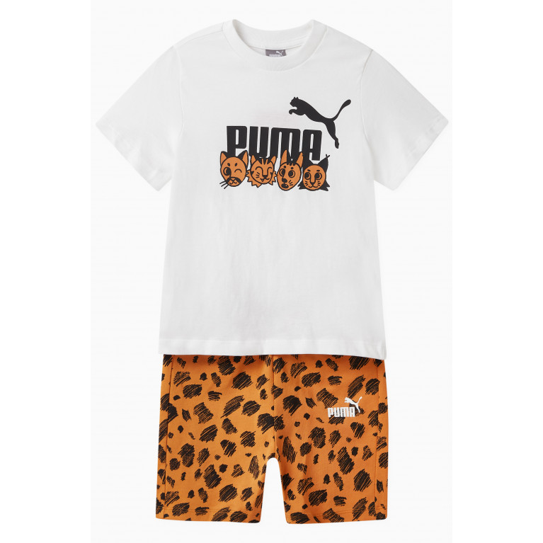 Puma - Animal-print Logo T-shirt Set in Cotton