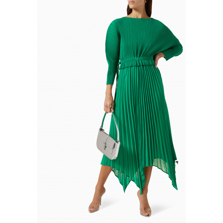 Scarlet Sage - Alia Pleated Midi Dress Green