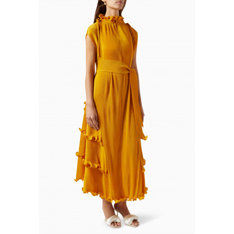 Scarlet Sage - Ruffled Maxi Dress Yellow