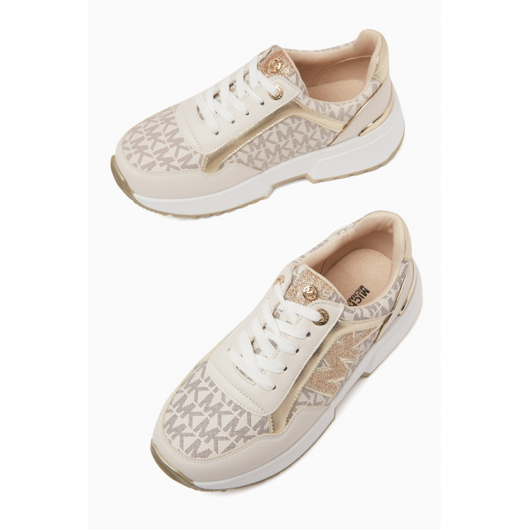 Michael Kors Kids - Cosmo Maddy Sneakers in Faux Leather & Rubber