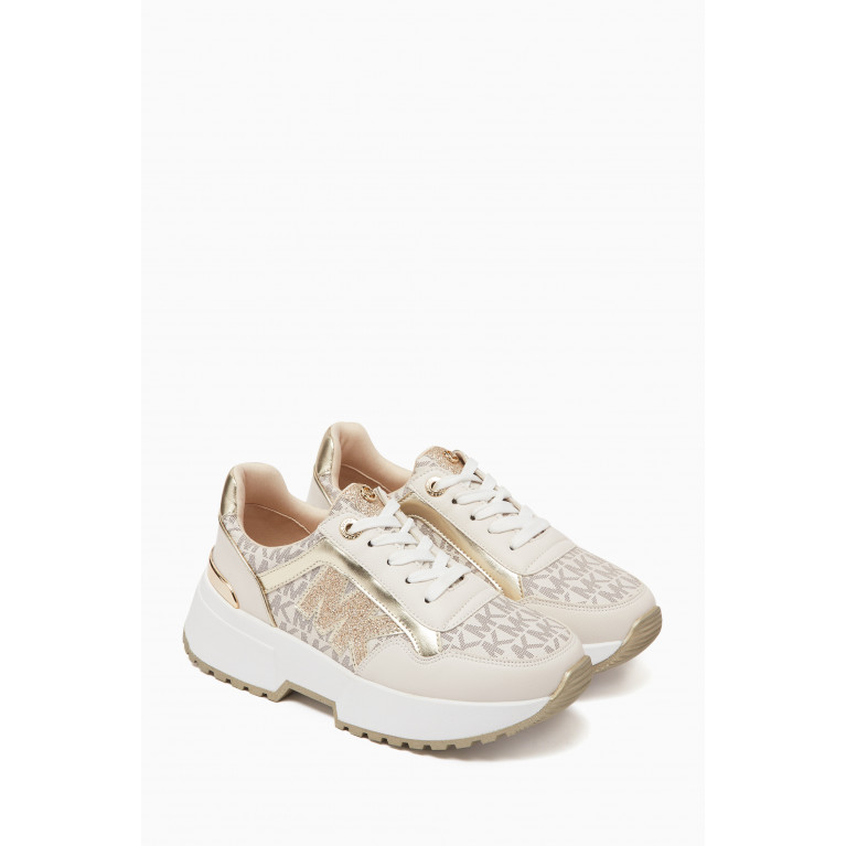 Michael Kors Kids - Cosmo Maddy Sneakers in Faux Leather & Rubber