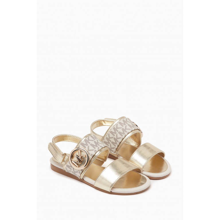 Michael Kors Kids - Logo Sandals in Faux Leather