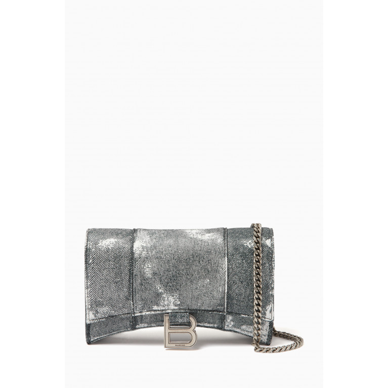 Balenciaga - Hourglass Wallet on Chain in Denim