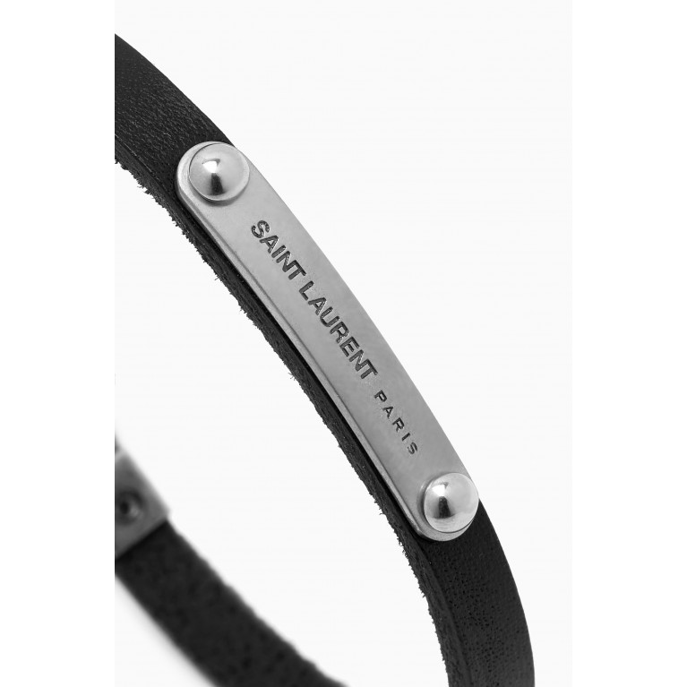 Saint Laurent - ID Plaque Bracelet in Leather