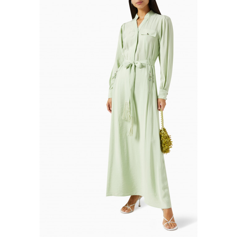 Hukka - Belted Maxi Dress in Viscose
