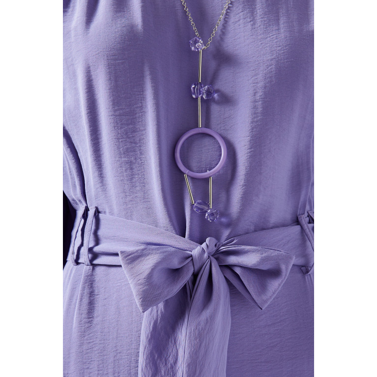 Hukka - Necklace-detail Flared Maxi Dress in Viscose-blend