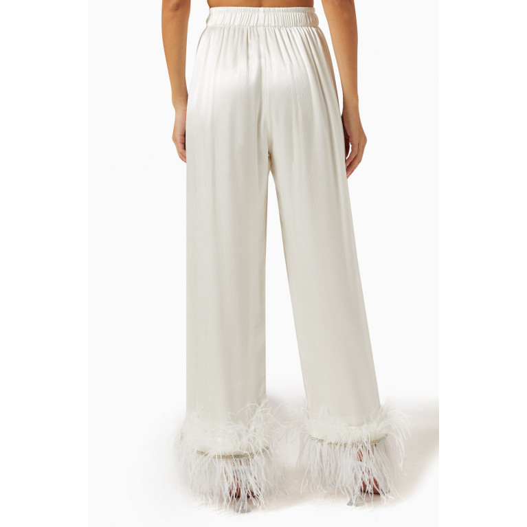 BAQA - Feather-trimmed Pants in Viscose-satin