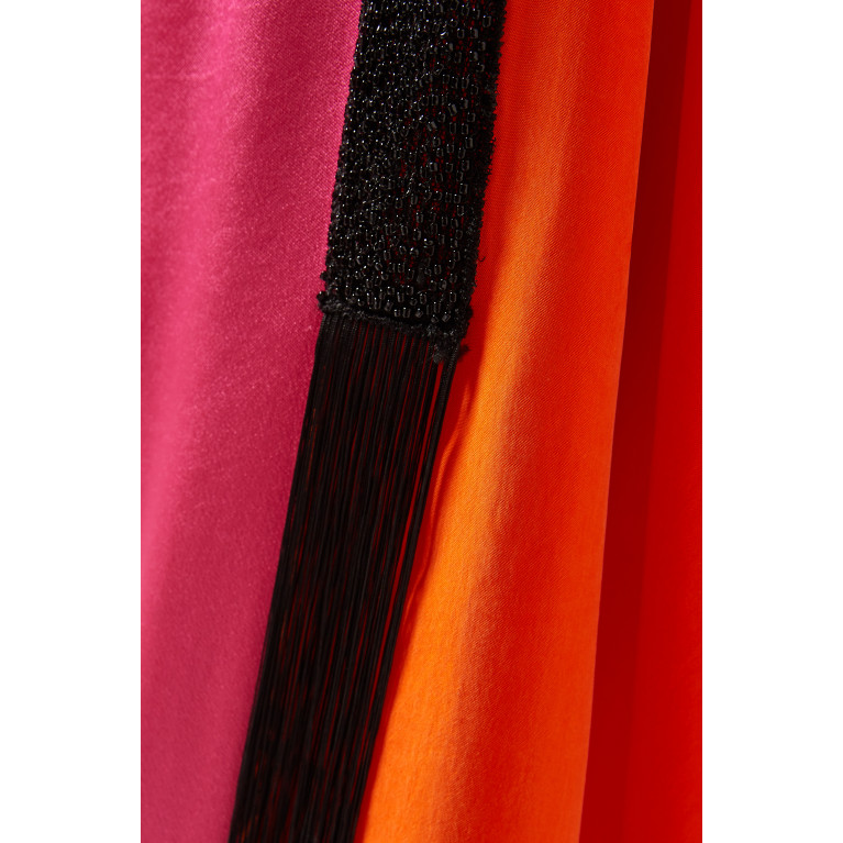BAQA - Embellished Colour-block Maxi Dress in Viscose-satin