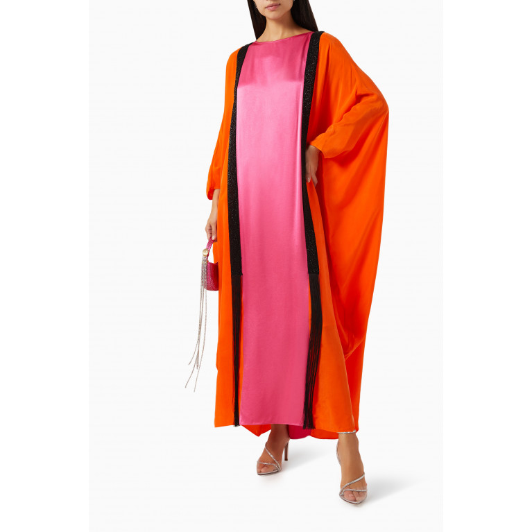 BAQA - Embellished Colour-block Maxi Dress in Viscose-satin