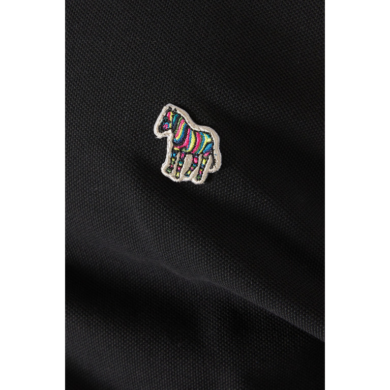 PS Paul Smith - Zebra Logo Polo Shirt in Cotton Black