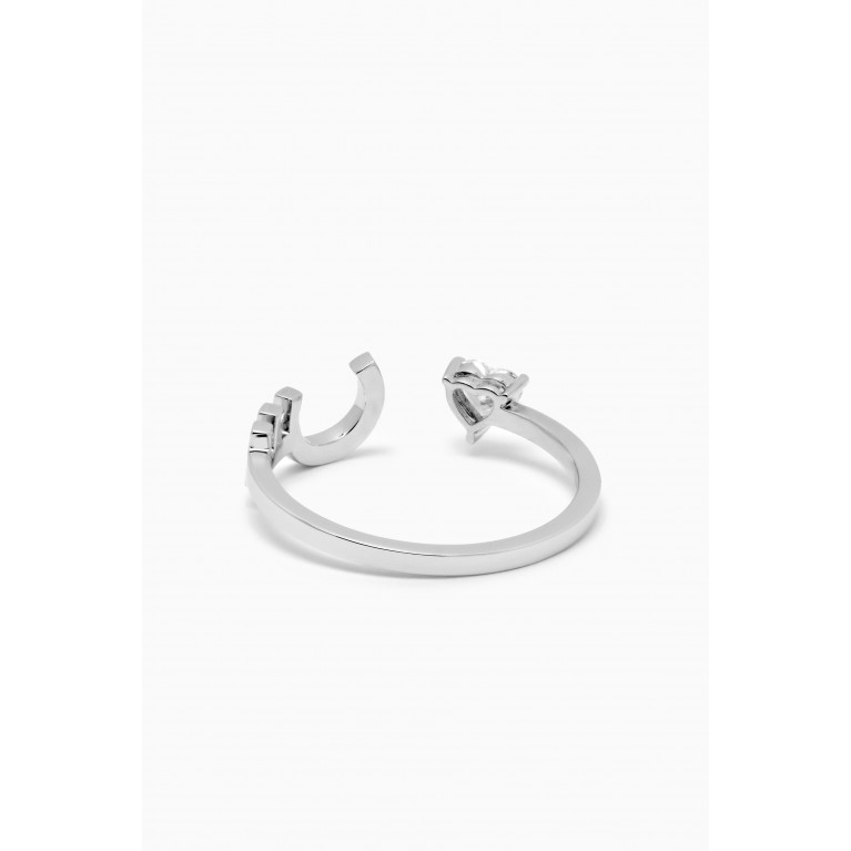 HIBA JABER - Glam Your Initial Love - Letter "S" Ring in 18kt White Gold