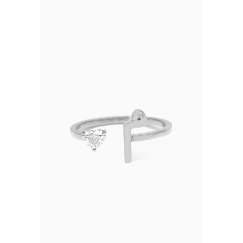 HIBA JABER - Glam Your Initial Love - Letter "M" Ring in 18kt White Gold