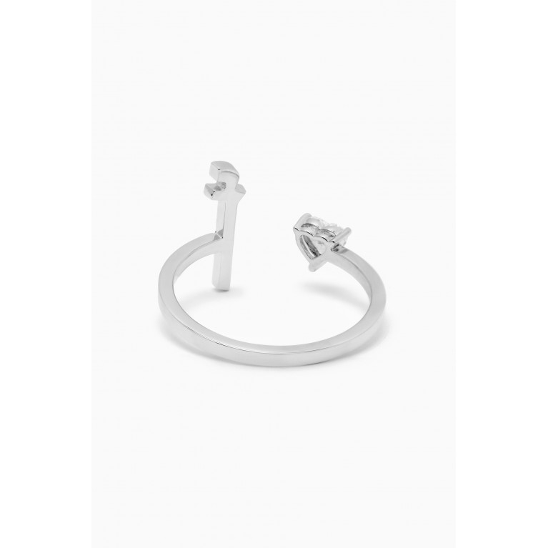 HIBA JABER - Glam Your Initial Love - Letter "A" Ring in 18kt White Gold