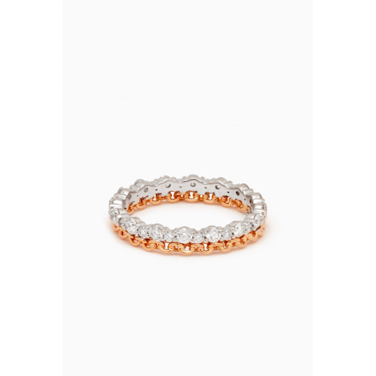 Gafla - Salasil Twin Diamond Ring in 18kt Rose Gold