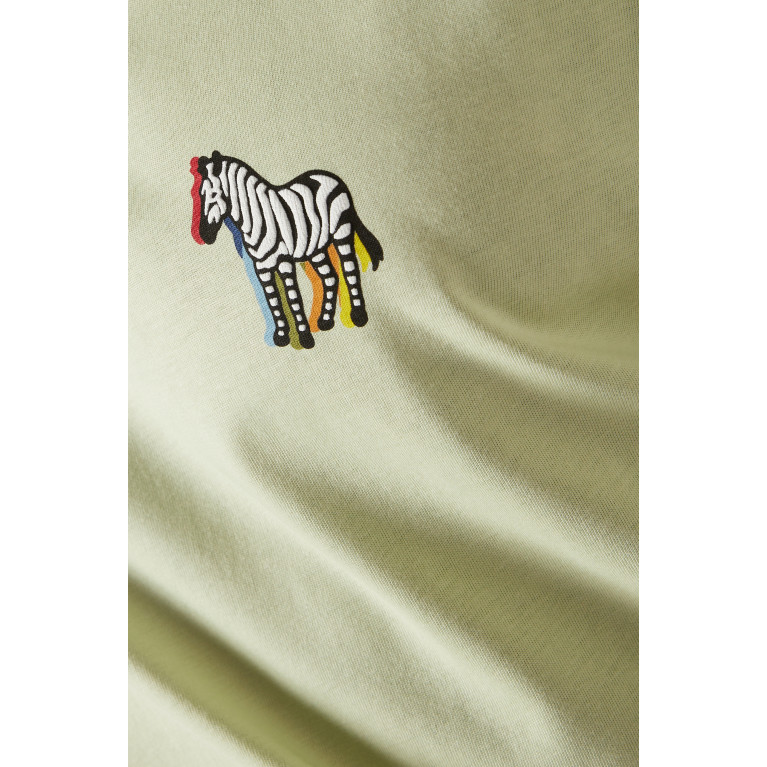PS Paul Smith - Zebra Logo T-shirt in Organic Cotton Green