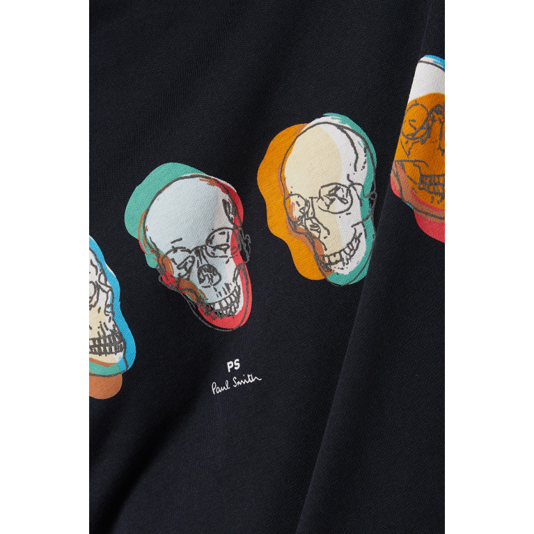 PS Paul Smith - Skull Line Up T-Shirt in Organic Cotton Jersey