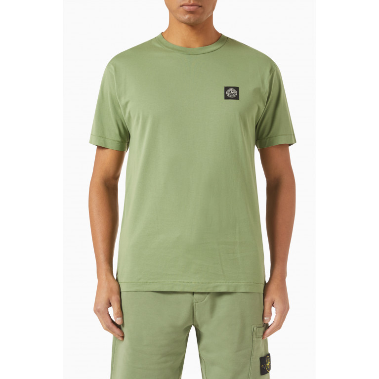 Stone Island - Compass Patch T-shirt in Cotton Jersey Green