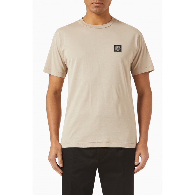 Stone Island - Compass Patch T-shirt in Cotton Jersey Brown