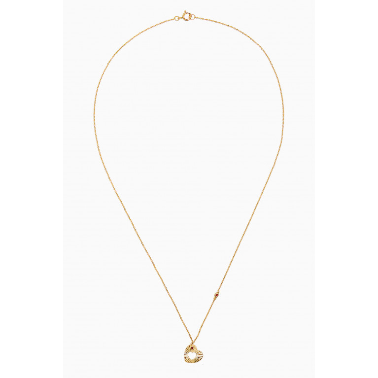 Damas - Farfasha Sunkiss Heart Ruby Necklace in 18kt Gold