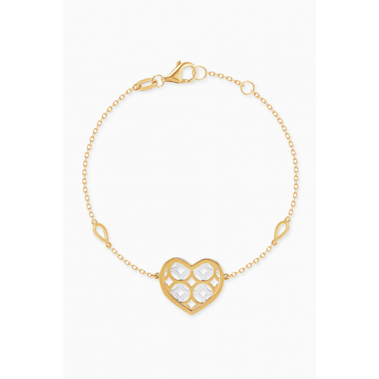 Damas - Al Qasr Heart Bracelet in 18kt White & Yellow Gold