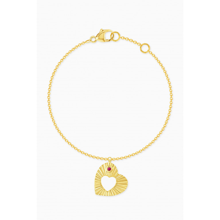 Damas - Farfasha Sunkiss Heart Ruby Bracelet in 18kt Gold