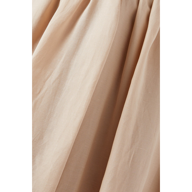 Mimya - Pleated Midi Dress in Tencel-blend Neutral