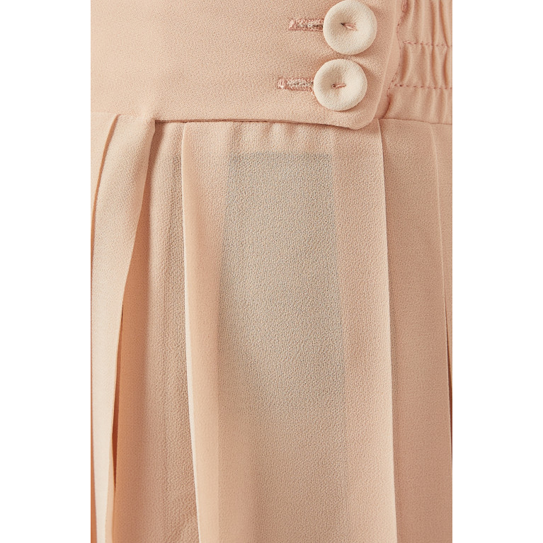Mimya - Closed Pleated Midi Skirt in Viscose Neutral