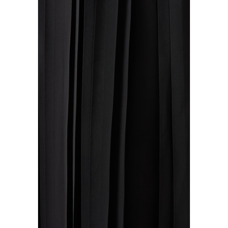 Mimya - Closed Pleated Midi Skirt in Viscose Black