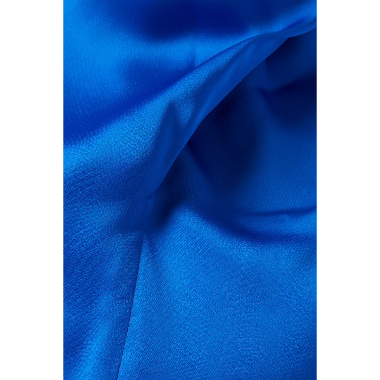 Mimya - Draped-neck Top in Satin Blue
