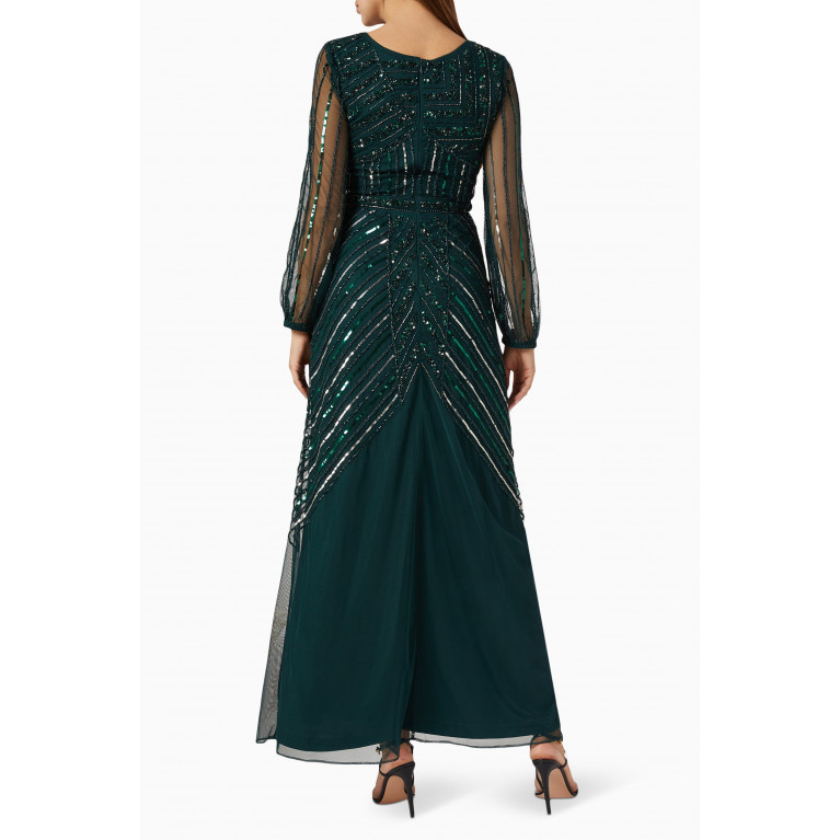 Raishma - Embellished Maxi Dress in Sheer Sequin