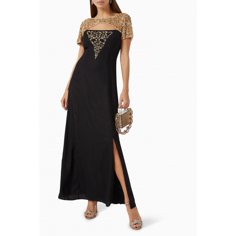 Raishma - Beaded Embellished Dress in Crepe