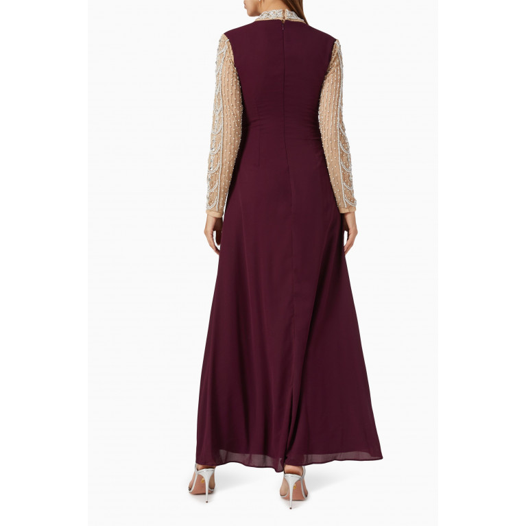 Raishma - Embellished Maxi Gown in Crepe